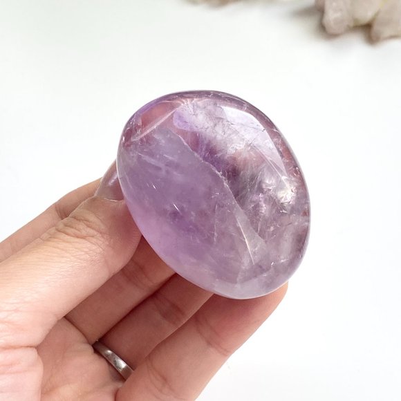 Light Purple Lavender Amethyst Pocket Stone Crystal - Picture 2 of 2